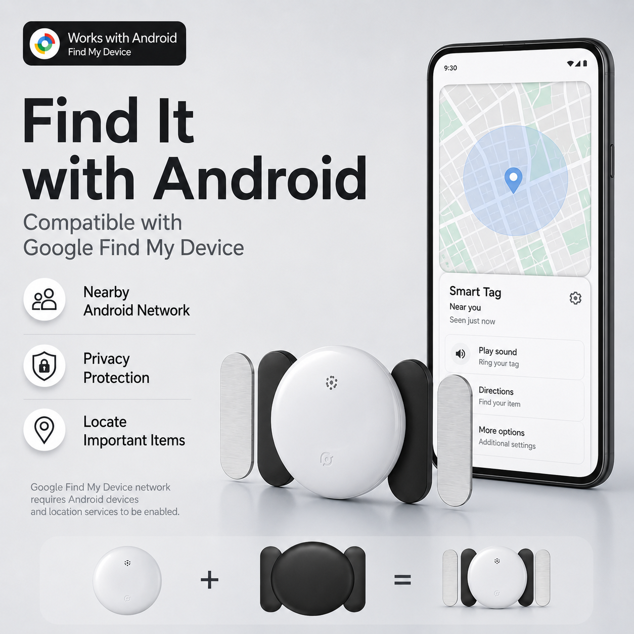 Android Airtag with Magnet Holder Google Find My